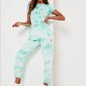 Playboy Mint Tie Dye Oversized Joggers